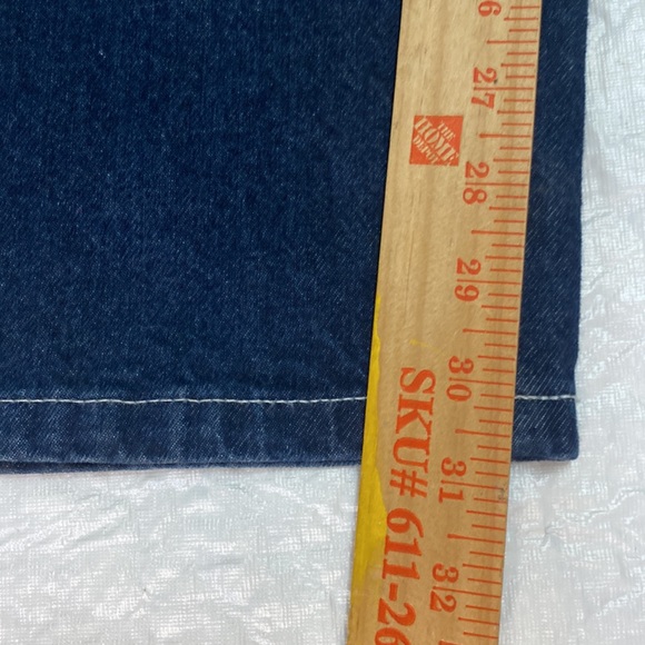 Cotton:On Womens 4 Blue White Stitch Carpenter Jean High Rise Straight Leg Loop - Picture 12 of 12